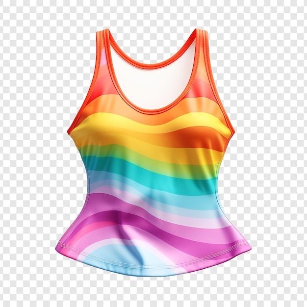 Free PSD colourful beach tankini isolated on transparent background