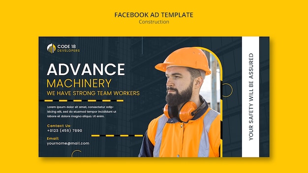 Free PSD construction project facebook template