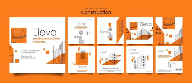 Free PSD construction project  instagram posts