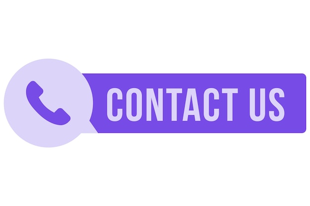 Free PSD contact us label illustration