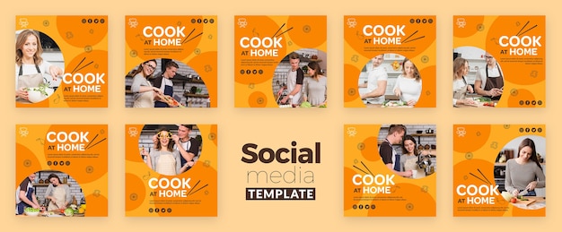 Free PSD cook at home social media post template