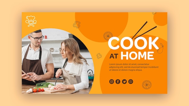 Free PSD cook at home template banner