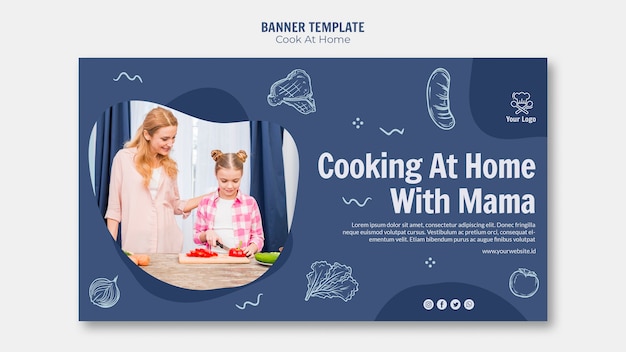 Free PSD cooking at home banner template