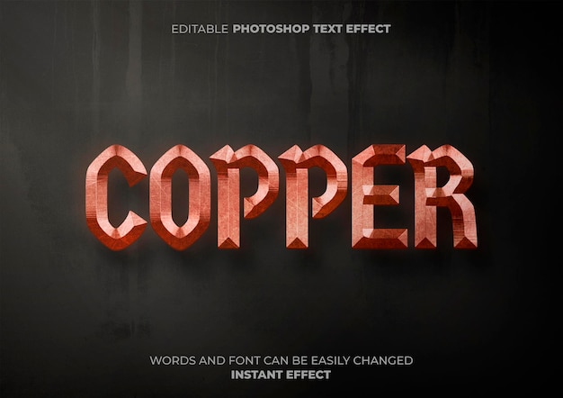 Free PSD copper text effect