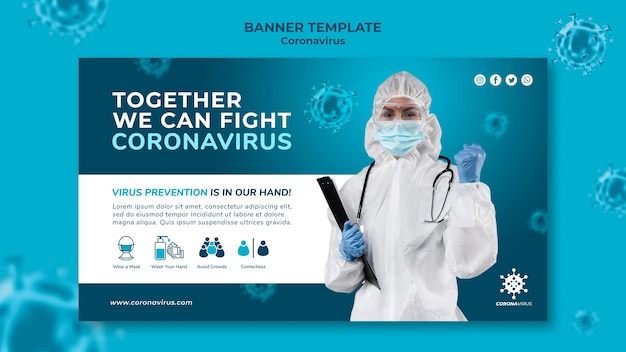 Free PSD coronavirus horizontal banner template