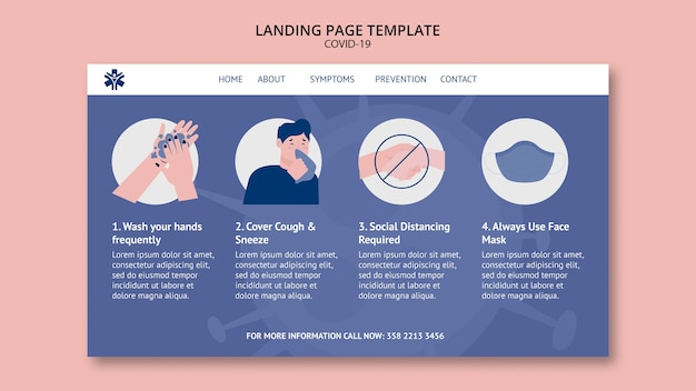 Free PSD coronavirus landing page template
