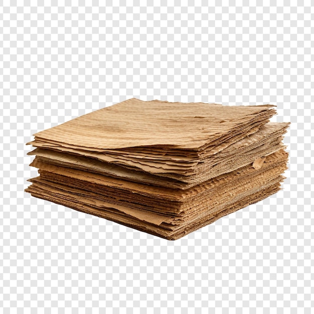 Free PSD corrugated fiberboard scrap isolated on transparent background