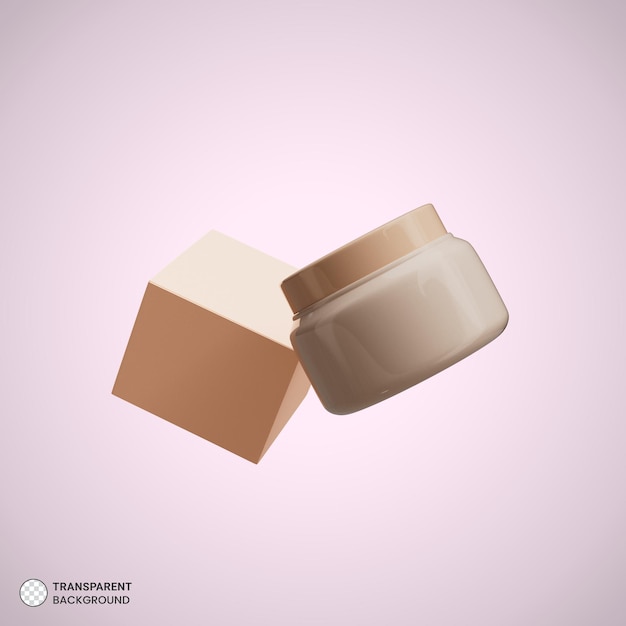 Cosmetic luxurious cream face icon isolated 3d render illustration