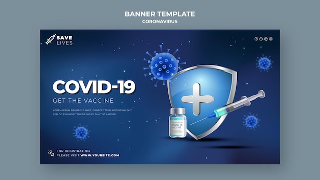 Free PSD covid 19 banner template