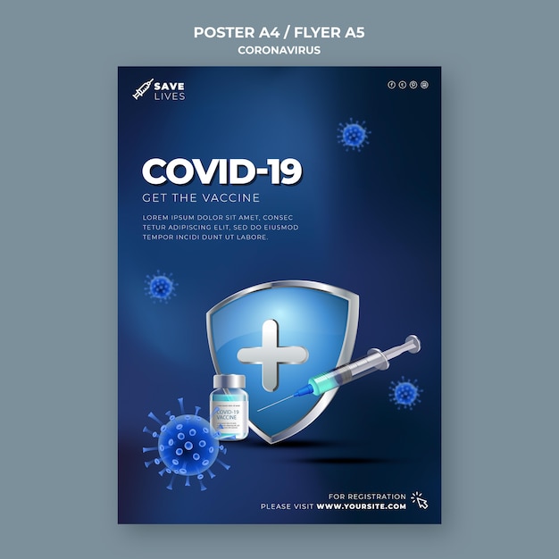 Free PSD covid 19 poster template