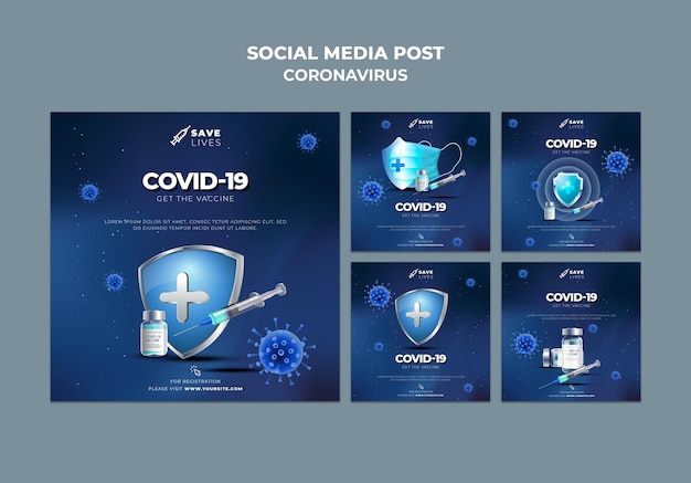 Free PSD covid 19 social media post