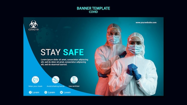 Free PSD covid banner template