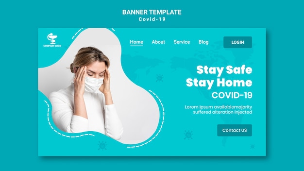 Free PSD covid19 concept banner template