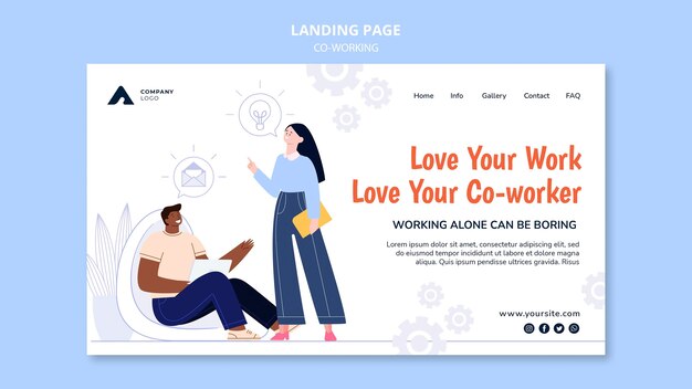 Coworkers landing page template