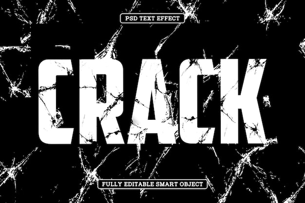 Free PSD crack glass editable text effect