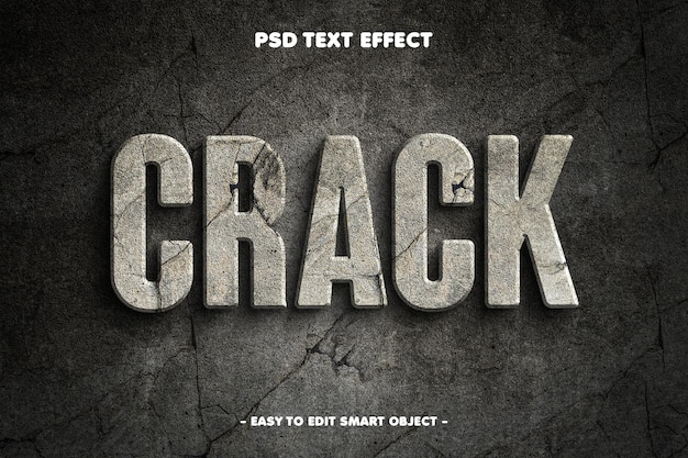 Crack Wall texture editable text effect