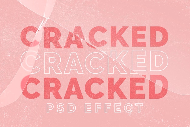 Free PSD cracked glass psd effect mockup with on pink background