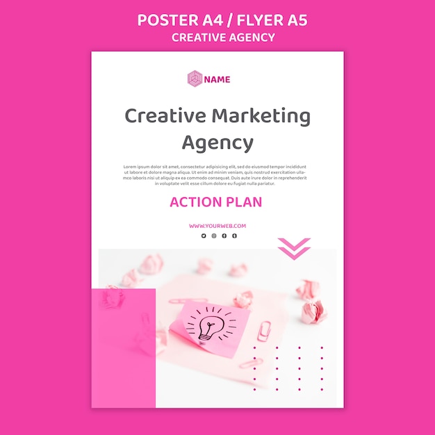 Free PSD creative agency flyer template