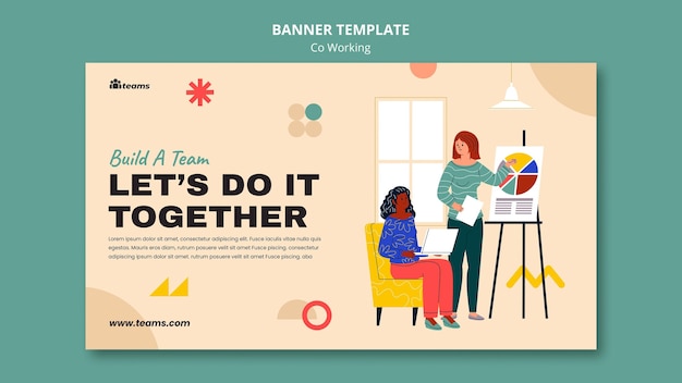 Creative co-working banner template