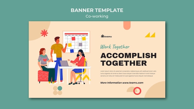 Creative co-working banner template