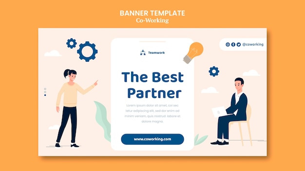 Creative co-working banner template