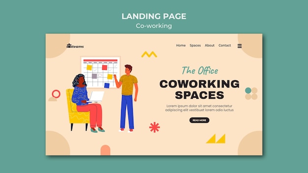 Creative co-working landing page template