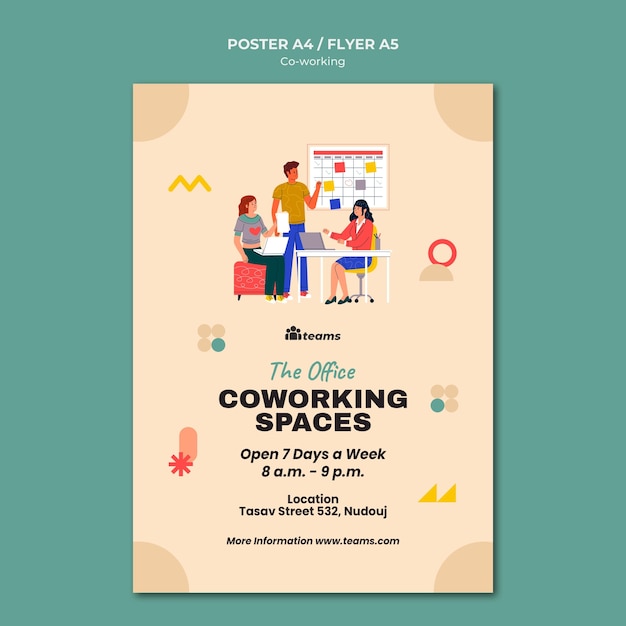 Creative co-working print template