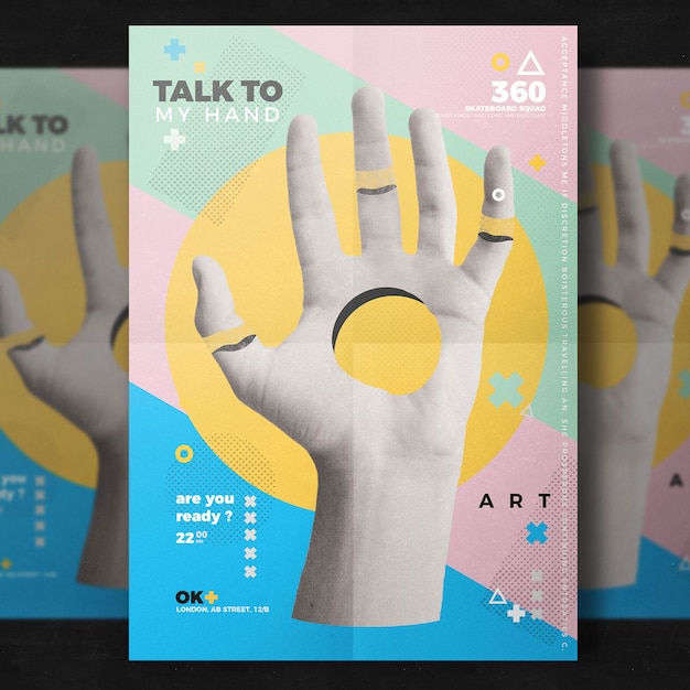 Free PSD creative hand flyer template