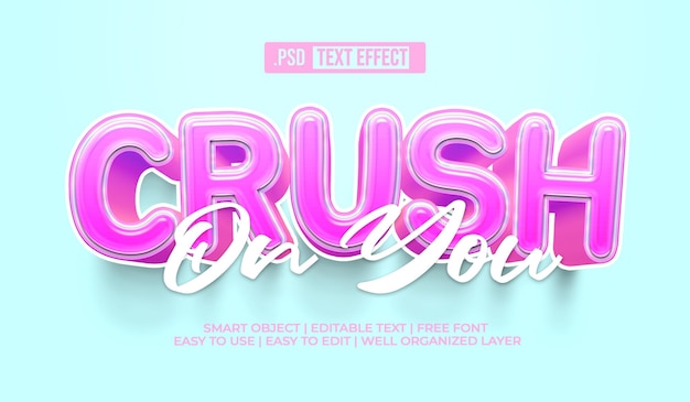 Free PSD crush text style effect