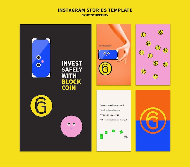 Cryptocurrency insta story template design