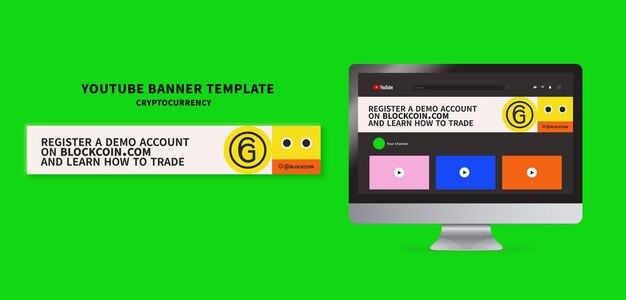 Cryptocurrency syoutube banner template design
