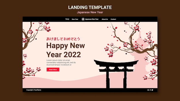 Free PSD cultural japanese new year web template