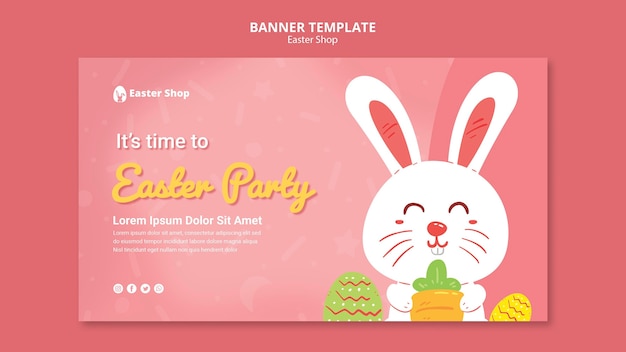 Free PSD cute easter day banner template