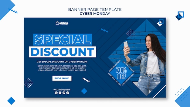 Free PSD cyber monday banner template