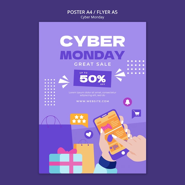 Free PSD cyber monday design template