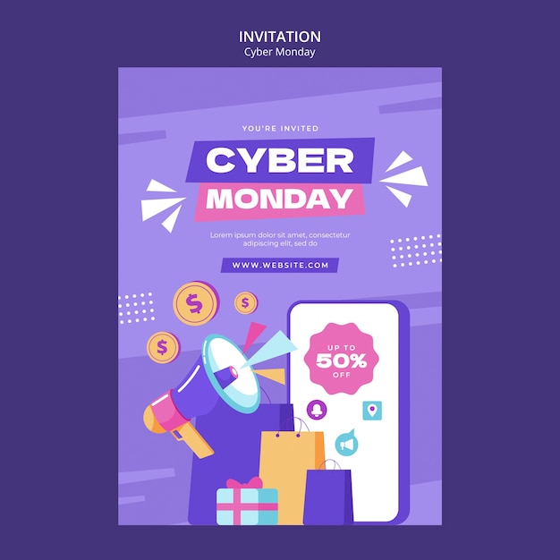 Free PSD cyber monday design template