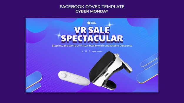 Free PSD cyber monday facebook cover template