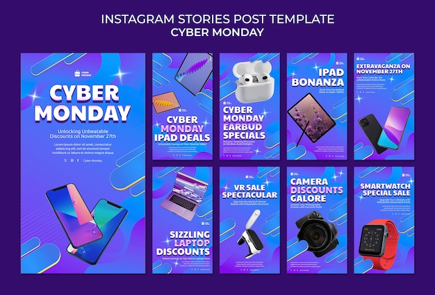 Free PSD cyber monday instagram stories