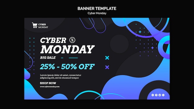 Free PSD cyber monday tech banner template