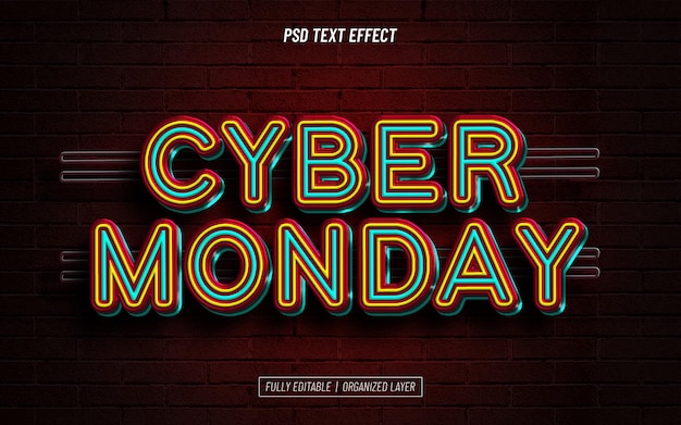 Free PSD cyber monday text effect