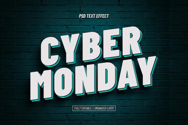 Free PSD cyber monday text effect