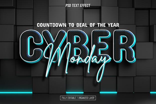 Free PSD cyber monday text effect