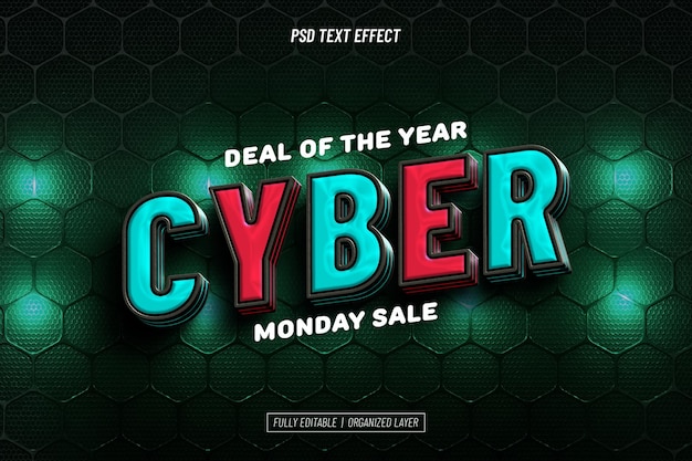 Free PSD cyber monday text effect