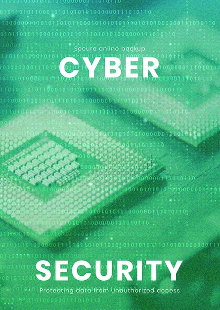 Free PSD cyber security technology template psd computer business poster