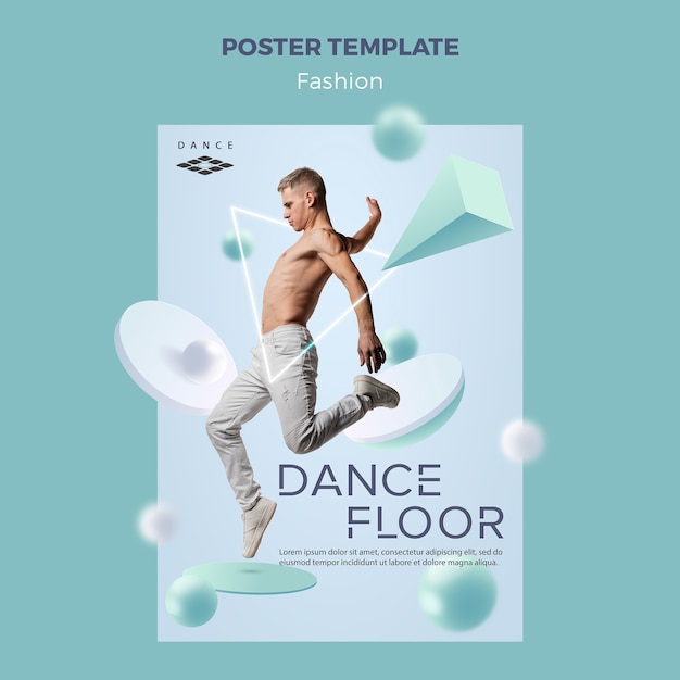 Free PSD dance class poster template