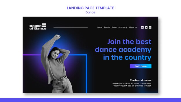 Dance classes landing page template