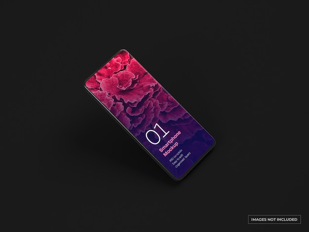 Free PSD dark smartphone mockup