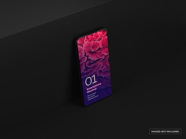 Free PSD dark smartphone mockup