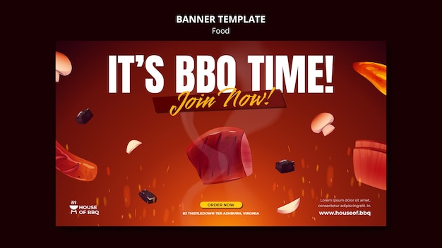 Free PSD delicious barbecue banner template