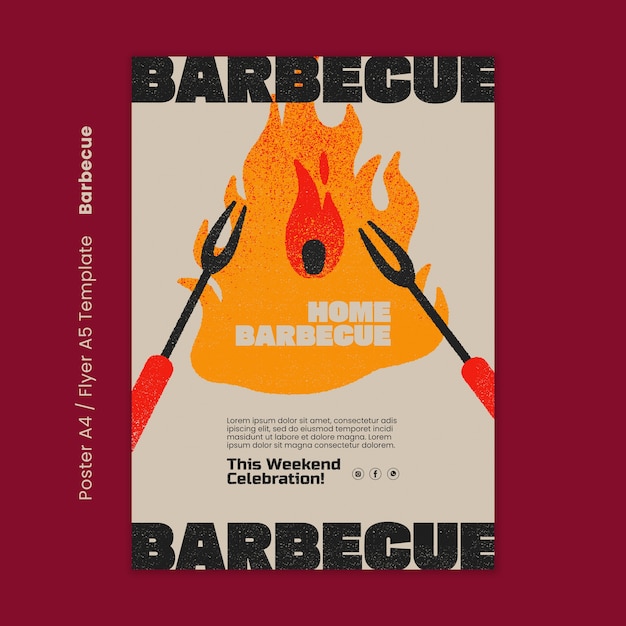 Free PSD delicious bbq poster template